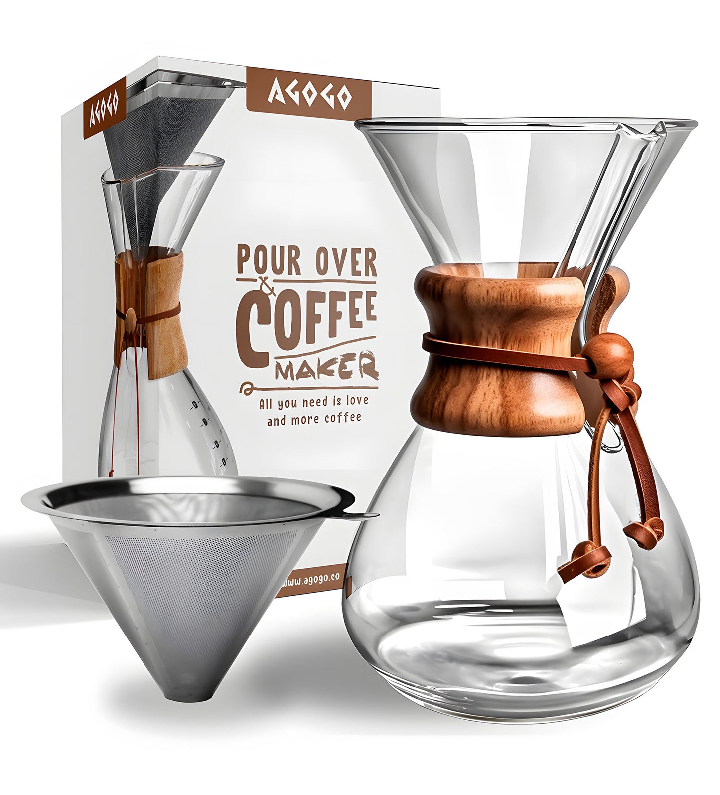Pour Over Coffee Maker Set Classic Series with Filter 10 Cups