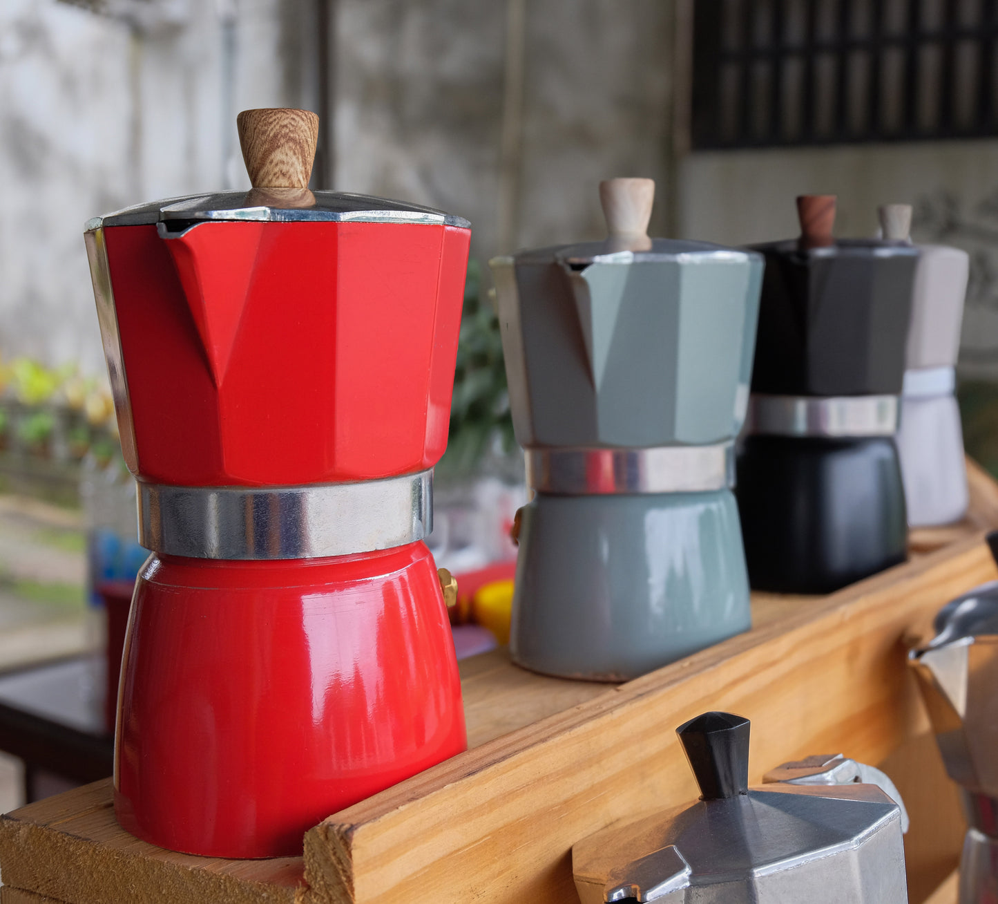 AGOGO Moka pot, Stovetop Espresso maker, Greca Coffee Maker, Stovetop With Paper Filter 6 Cup Cream