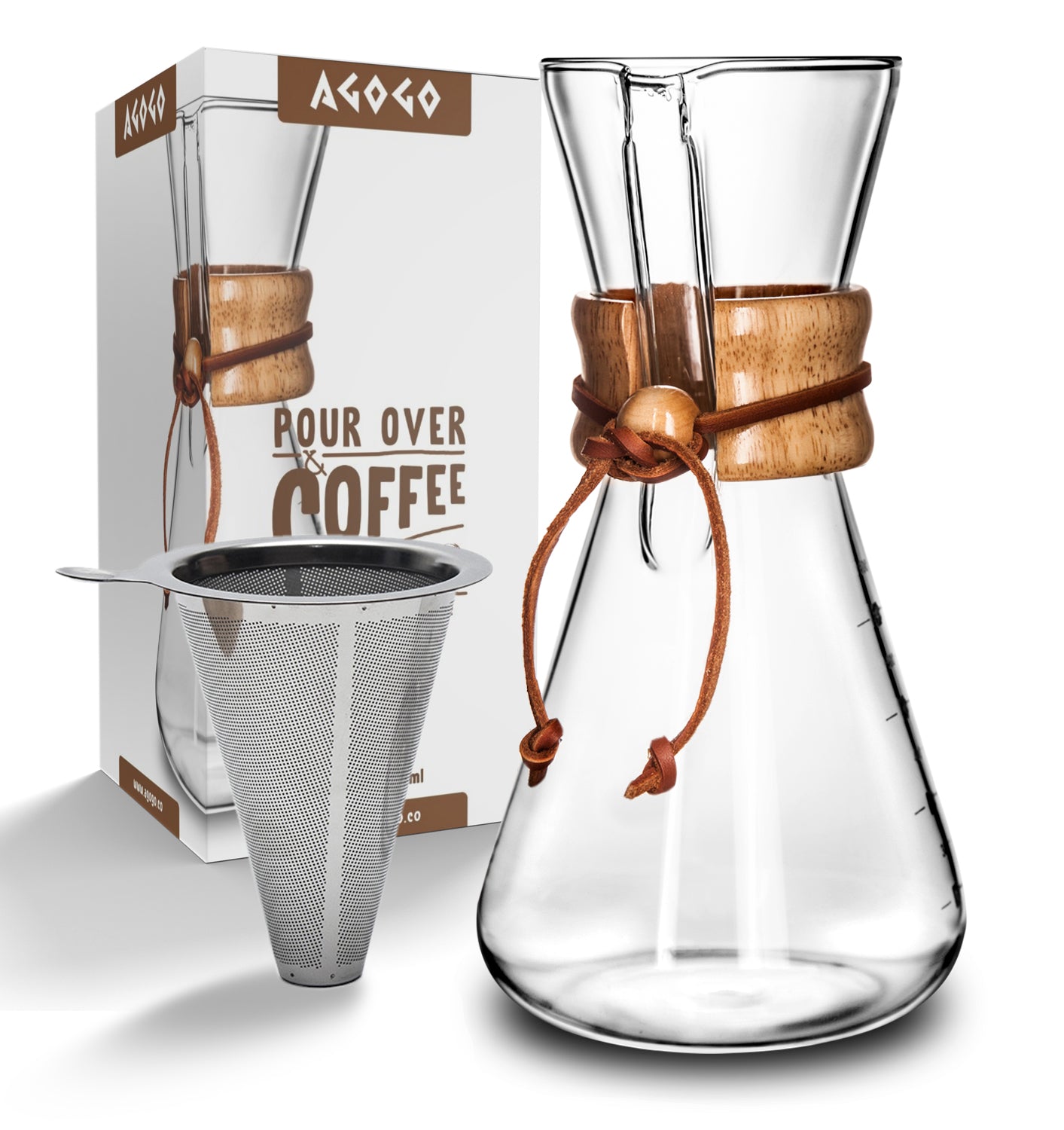 Pour Over Coffee Maker Set Classic Series with Filter 6 Cups