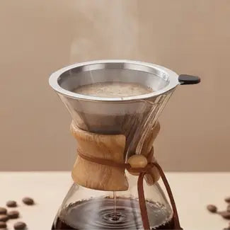 Step 3: Slowly pouring hot water in a steady spiral motion over the coffee grounds to ensure precise extraction in the AGOGO pour over dripper.