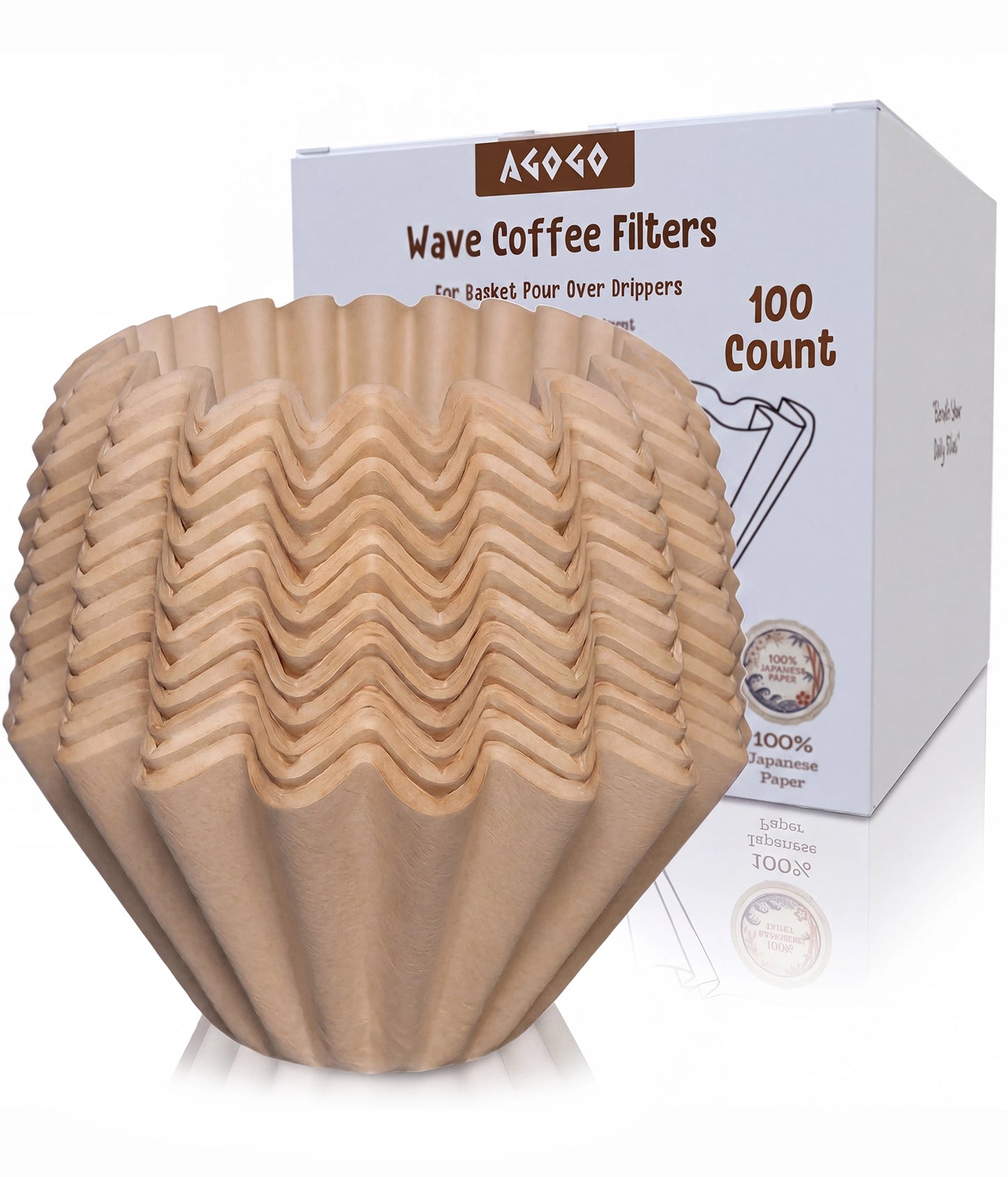 AGOGO 185 Wave Coffee Filters | Premium Japanese Paper | 100 Count