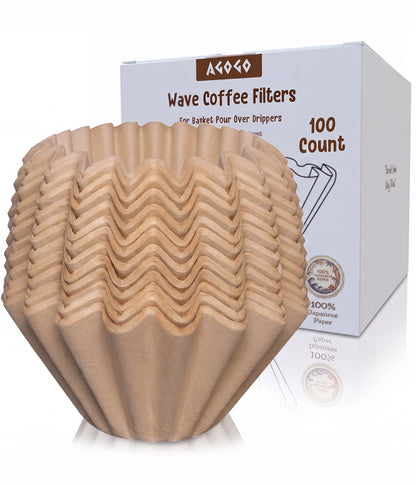 AGOGO 185 Wave Coffee Filters | Premium Japanese Paper | 100 Count